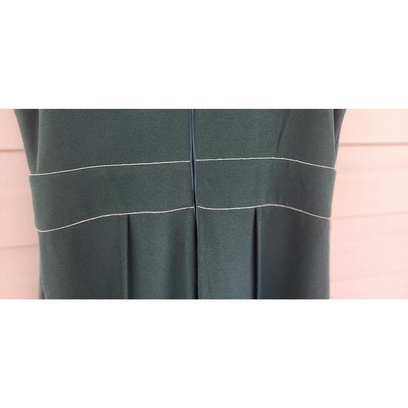 NWOT NEW Badgley Mischka Platinum Emerald Green Wide Leg Jumpsuit Size 4 - Picture 6 of 16